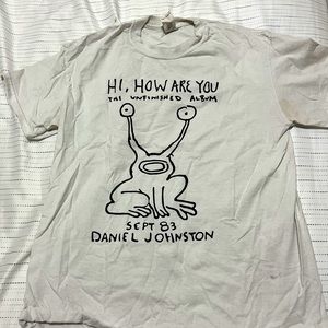White Daniel Johnston Hi How Are You shirt